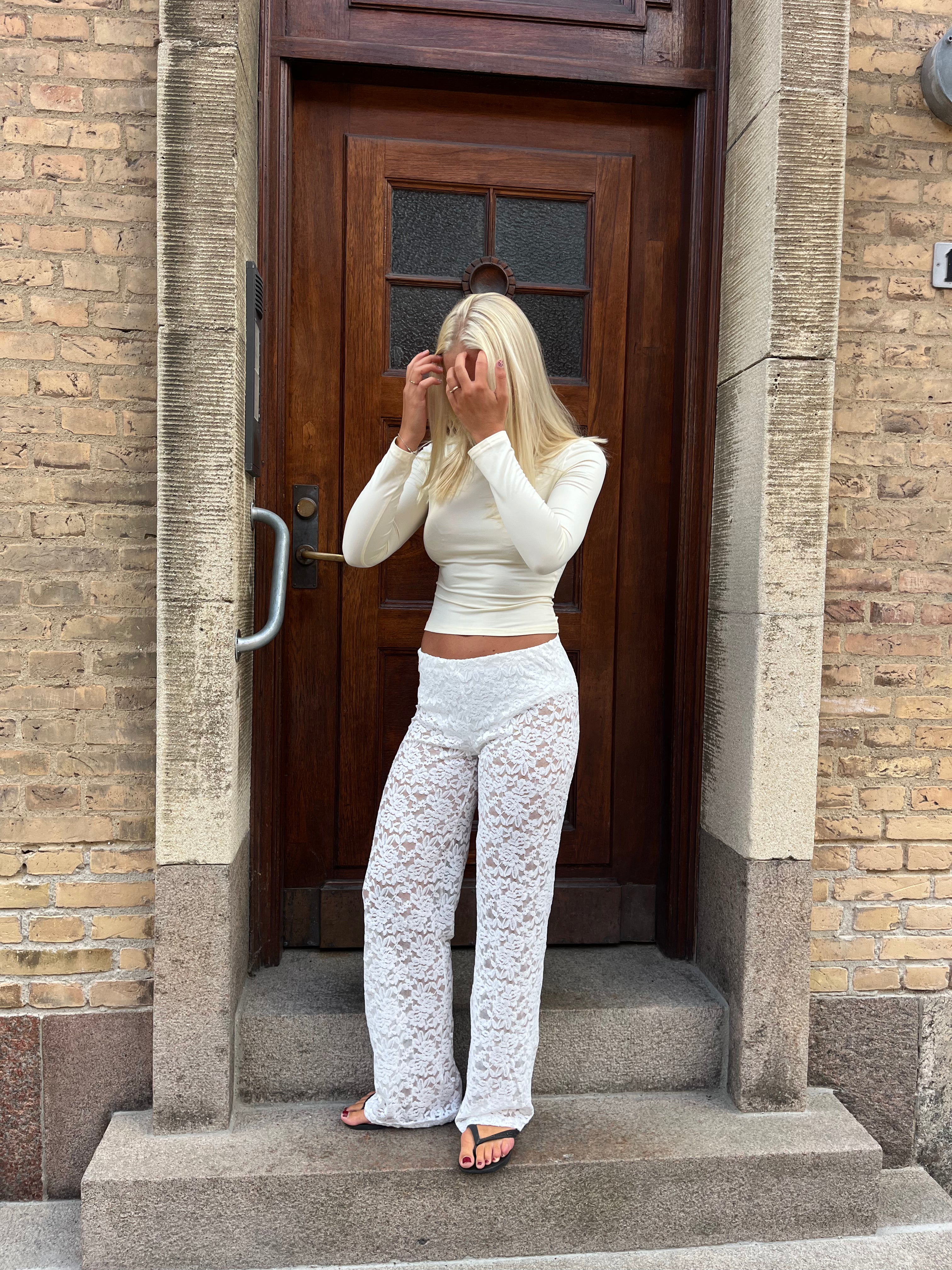 Amelia Lace Pants - White