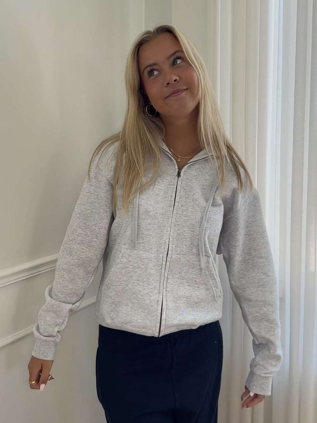Zip hoodie, Fruit of the Loom - Grey
