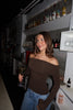 Felina Off Shoulder Top - Espresso Brown