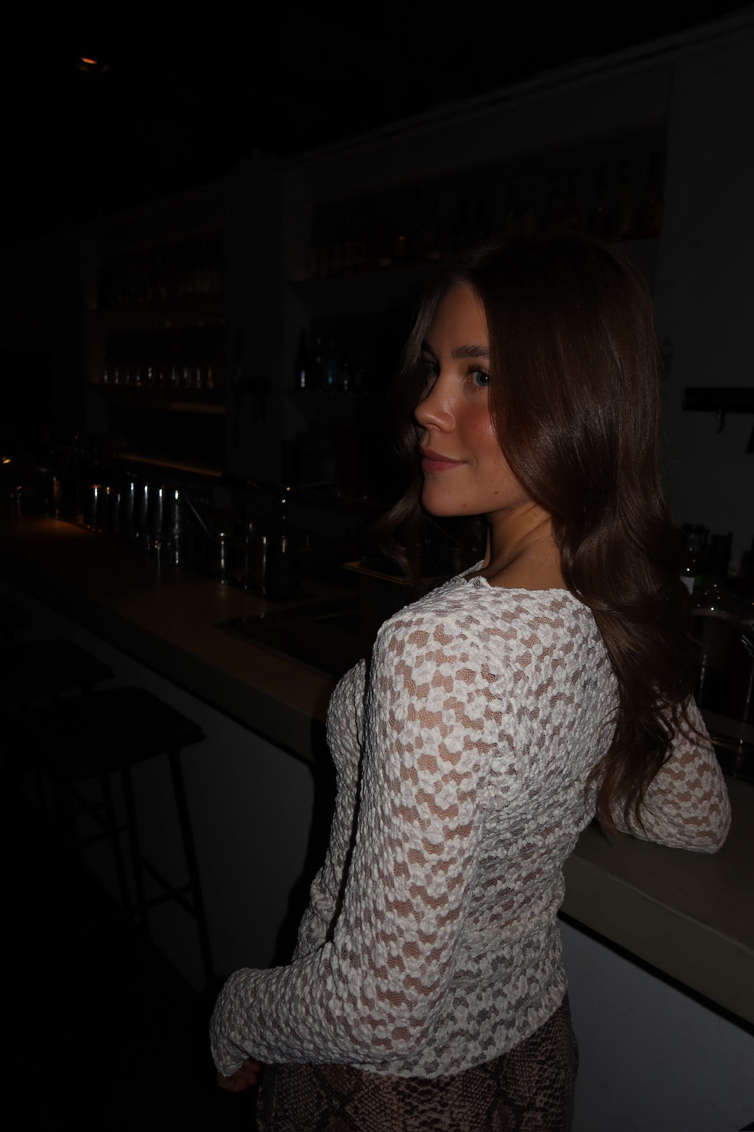 Elisa Lace Boatneck Top - Off White