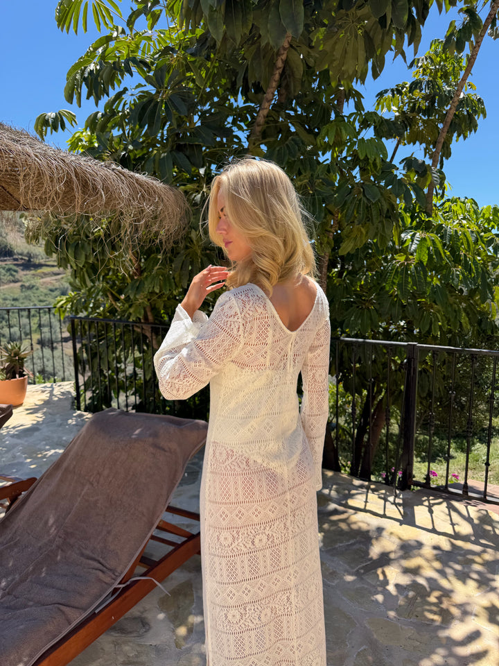 Rosa Crochet Dress - Off White