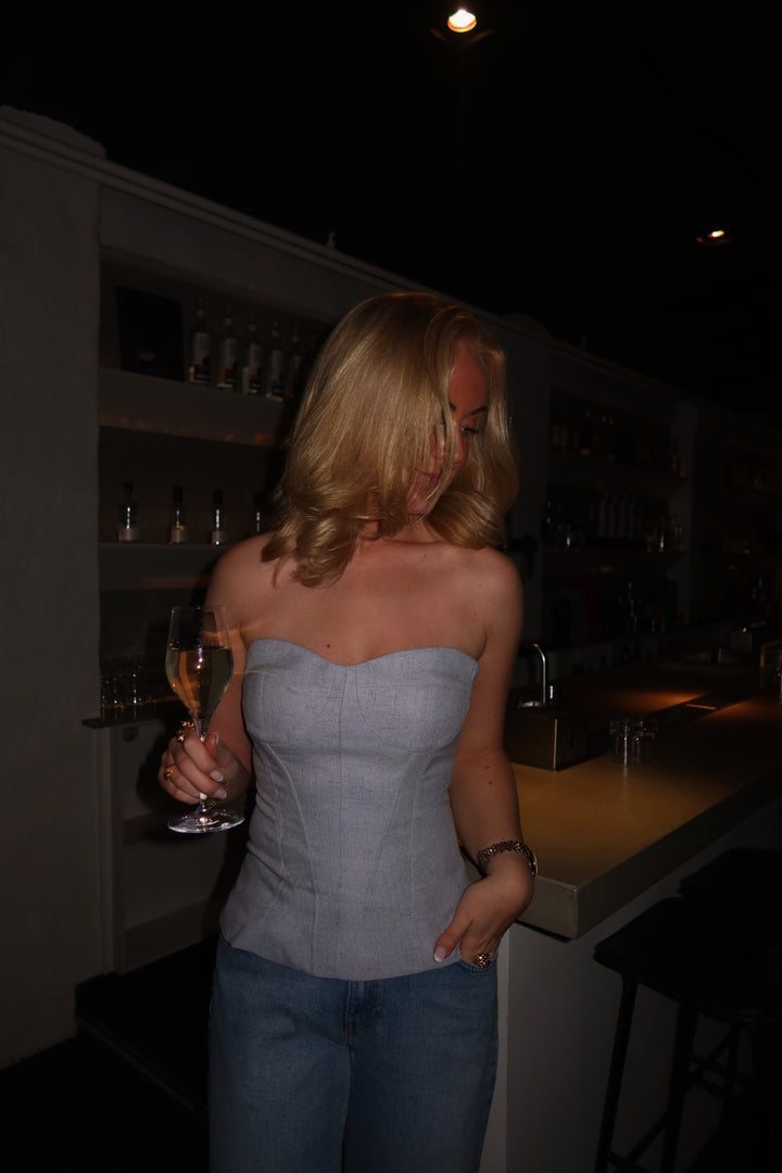 Cirkeline Bandeau Top - Light Blue Melange