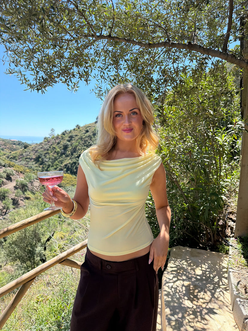 Sandy Drop Shoulder Top - Butter Yellow