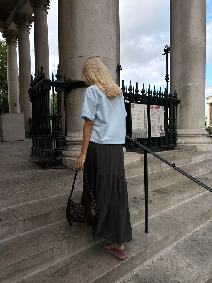 Kira Flowy Maxi Skirt - Liquorice Brown