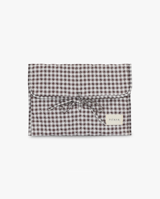 Mira Bow Computer Sleeve - Espresso Brown Check