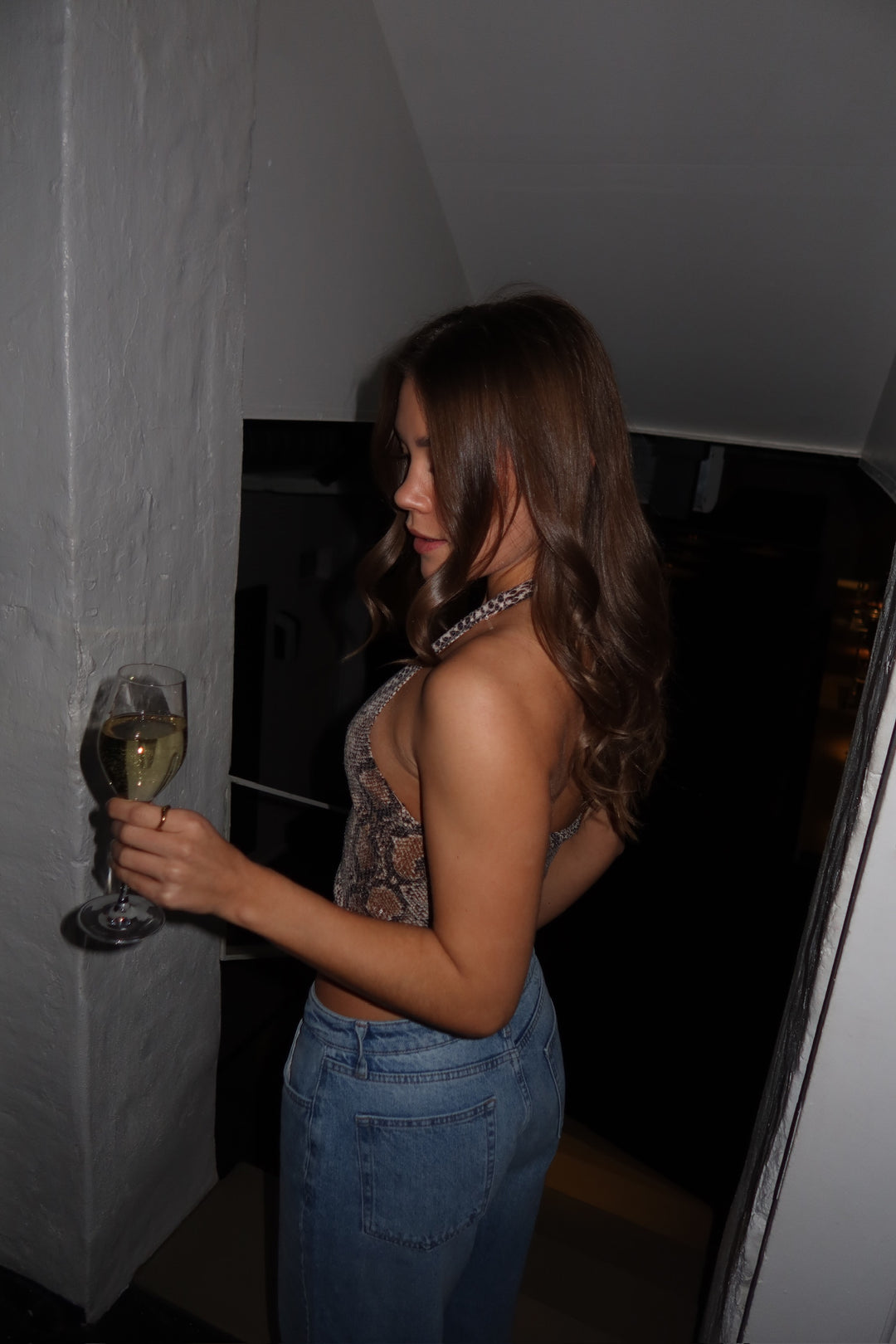 Fiona Halterneck Sequins Top - Snake