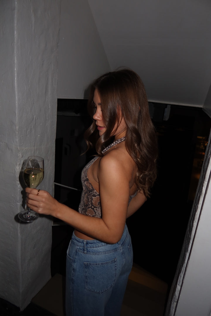 Fiona Halterneck Sequins Top - Snake