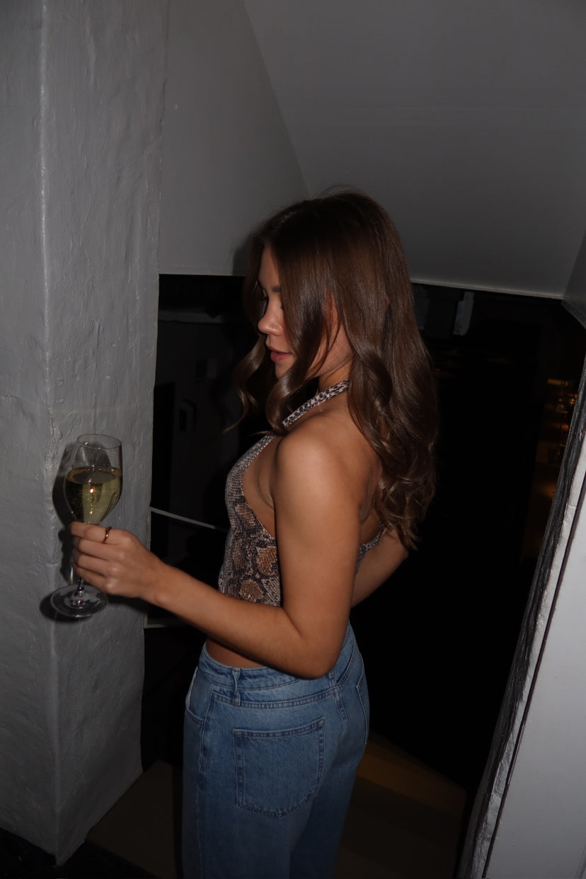 Fiona Halterneck Sequins Top - Snake