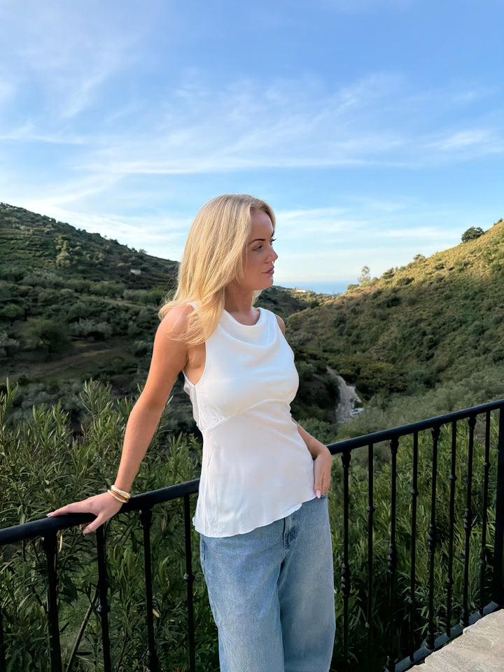 Rosa Waterfall Top - White