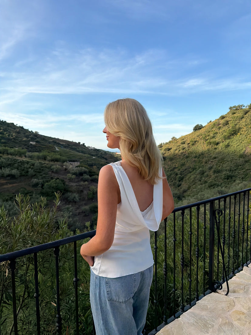 Rosa Waterfall Top - White