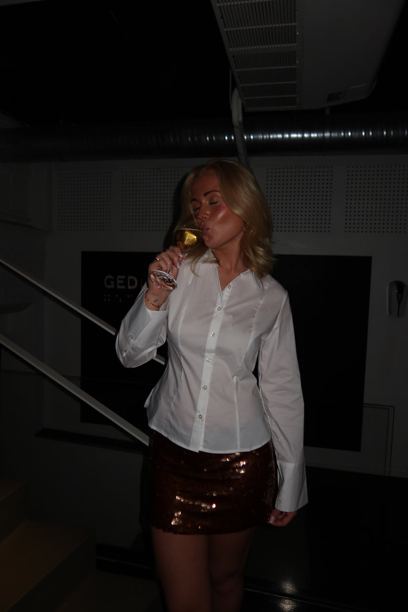 Georgina Waisted Shirt - White