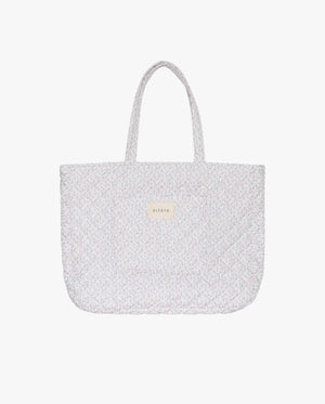 Shay Quilted Tote Bag - Purple Flower