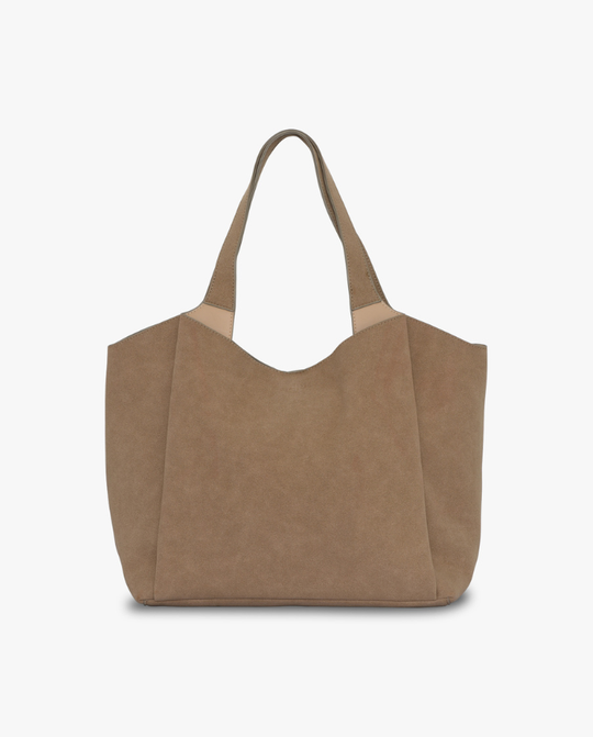 Sophia Bag Medium - Faux Suede Warm Grey