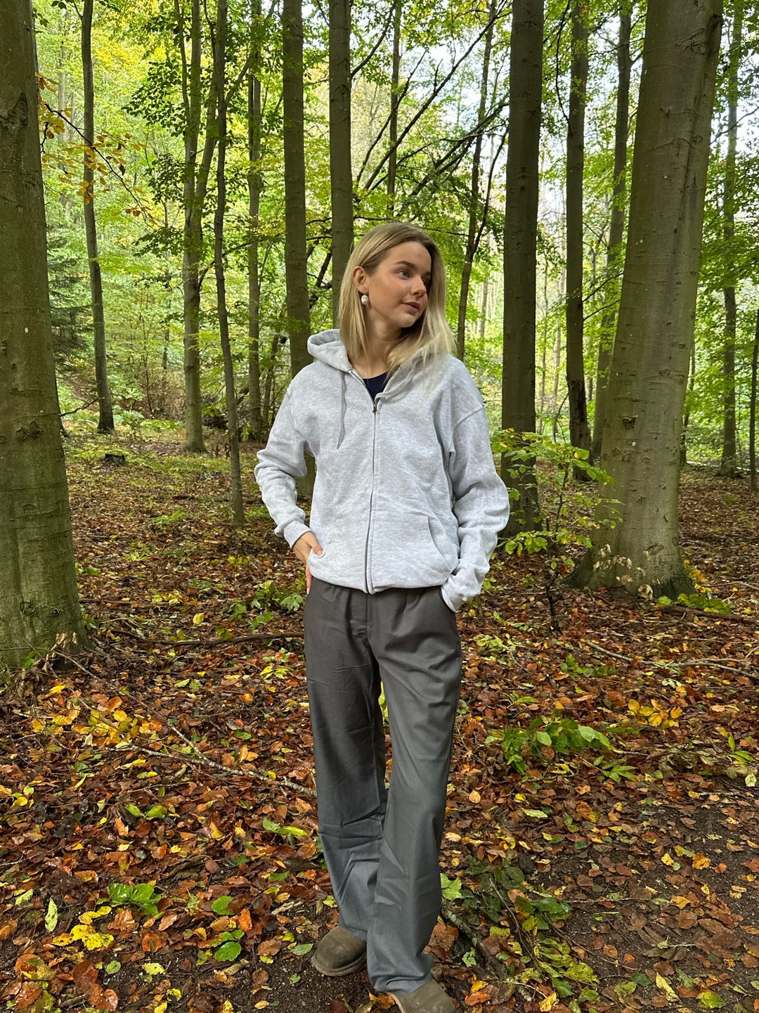 Fruit of the loom grey zip hoodie Clearance