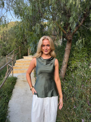 Rosa Waterfall Top - Army Green