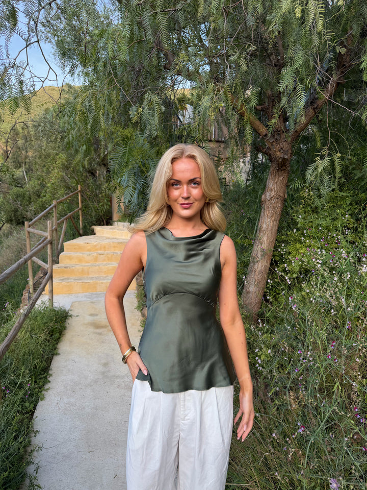 Rosa Waterfall Top - Army Green