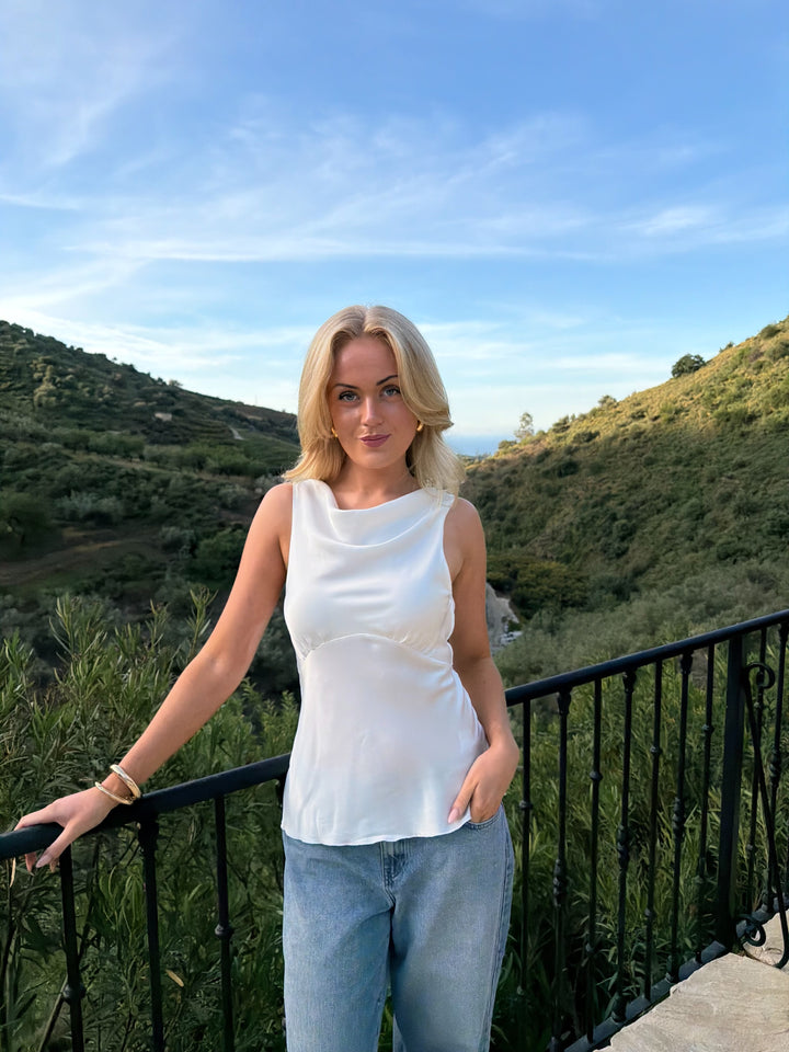 Rosa Waterfall Top - White