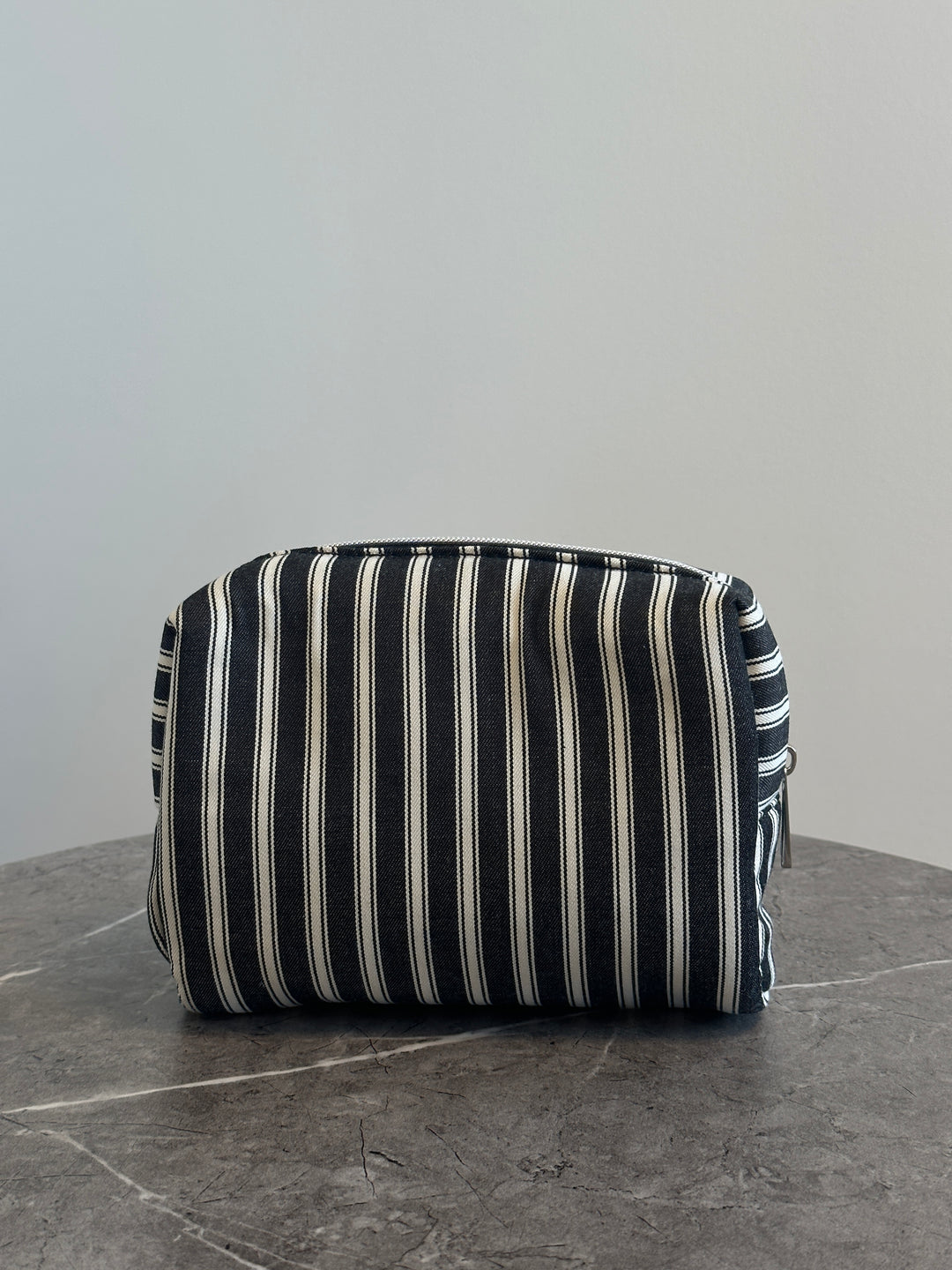 Hannah Makeup Bag - Black Stripes