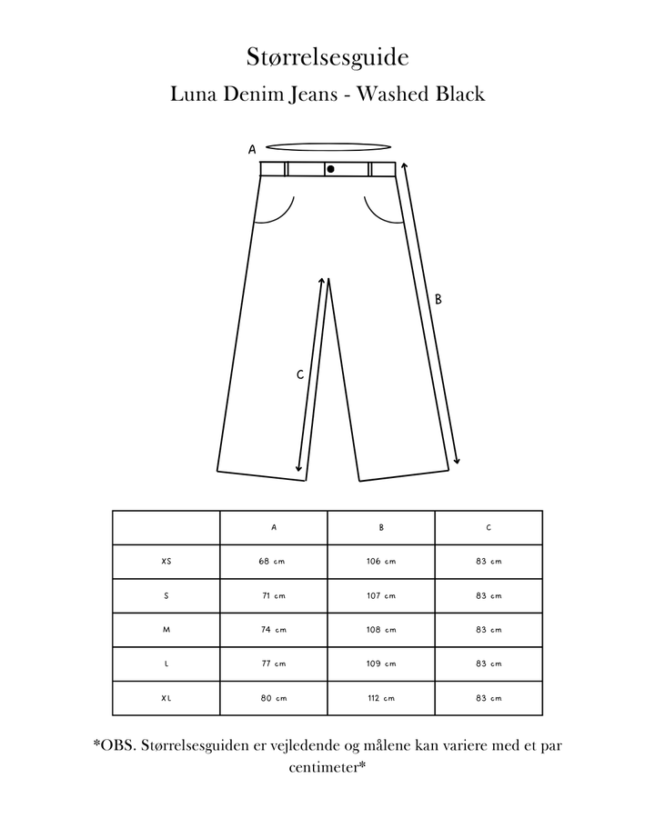 Luna Denim Jeans - Washed Black