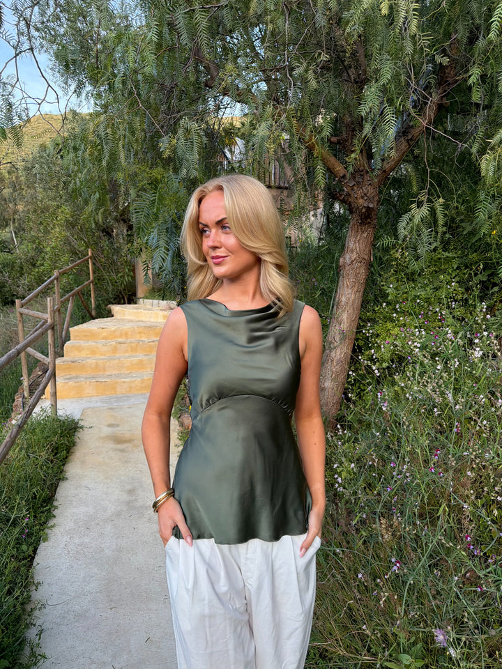 Rosa Waterfall Top - Army Green