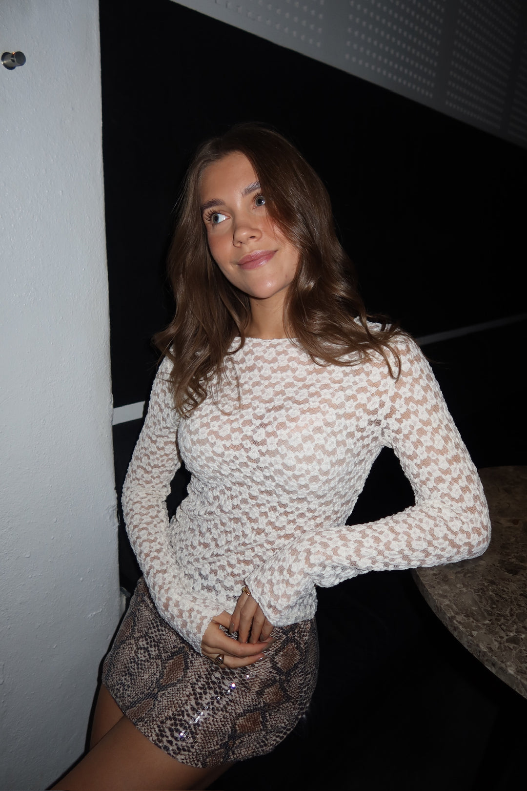 Elisa Lace Boatneck Top - Off White