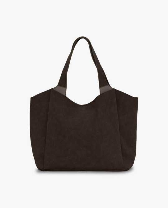 Sophia Bag Medium - Faux Suede Dark Brown
