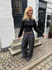 Klara Long Sleeve Waisted Top - Black