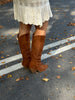 Belle High Cowboy Boots - Camel Brown