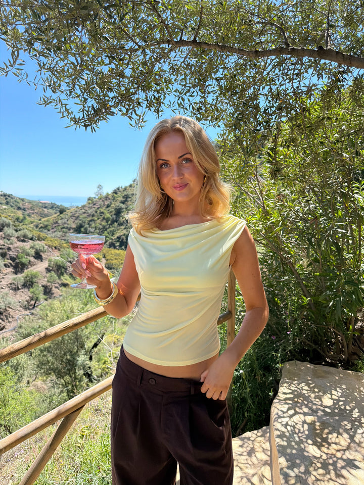 Sandy Drop Shoulder Top - Butter Yellow