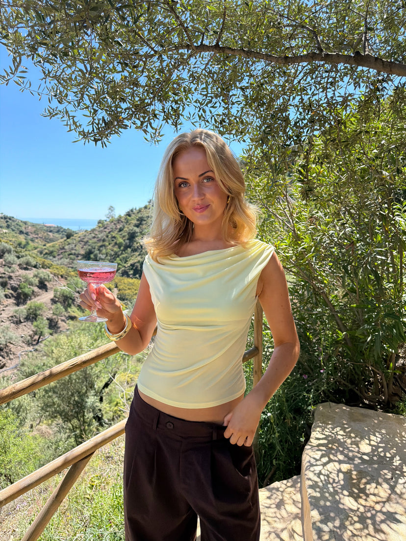 Sandy Drop Shoulder Top - Butter Yellow