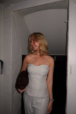 Cirkeline Bandeau Top - Light Grey Melange