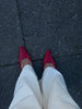 Aya Low Heel Pumps - Red