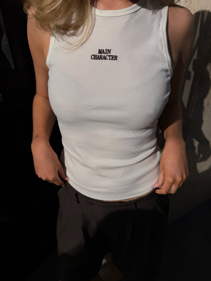 Malou Tank Top - White/Main Character