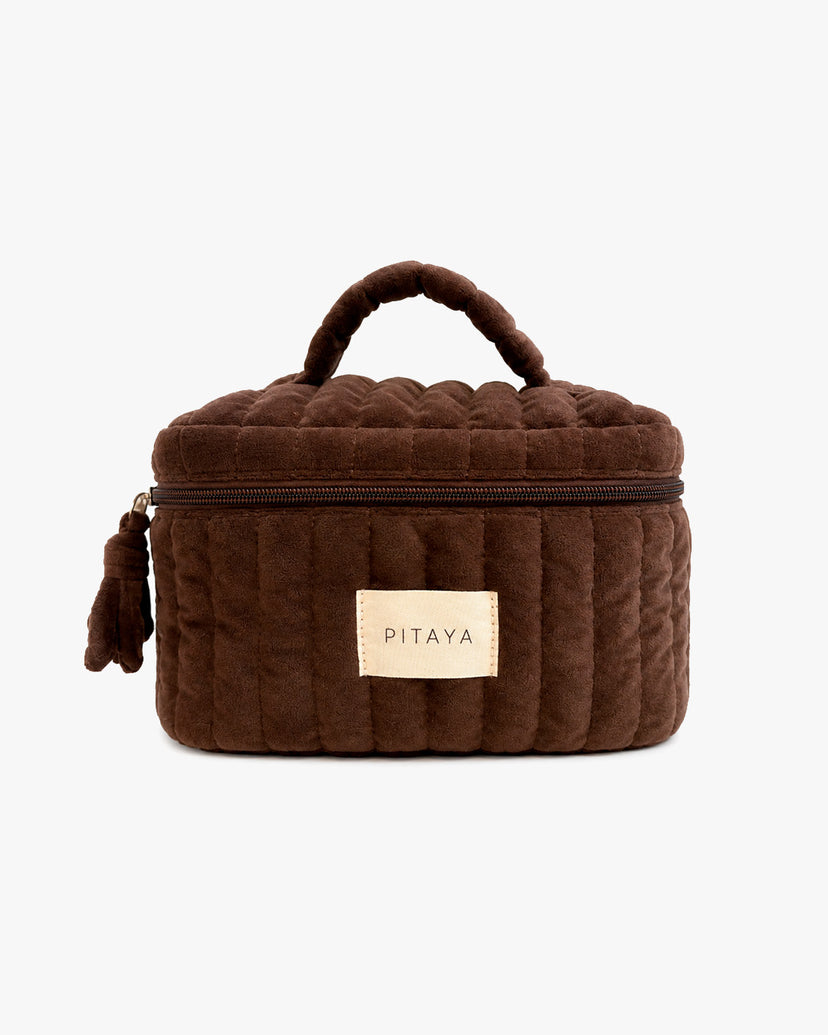 Velvet Makeup Bag Large - Dark Brown