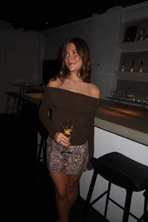 Fiona Sequins Mini Skirt - Snake