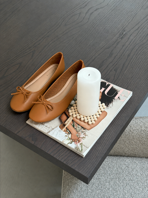 Dora Bow Ballerina - Camel