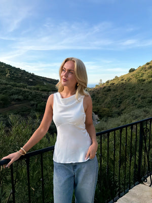 Rosa Waterfall Top - White