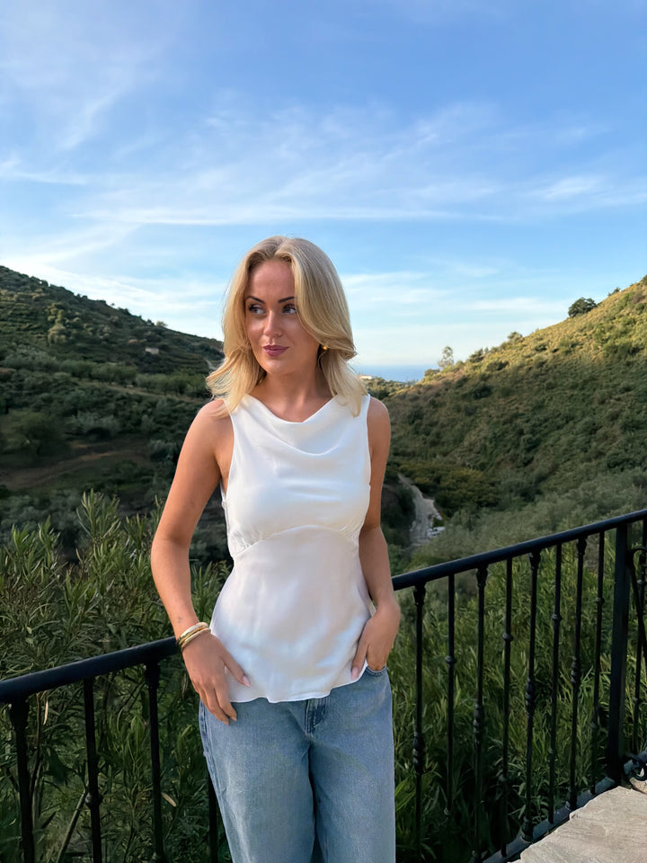 Rosa Waterfall Top - White
