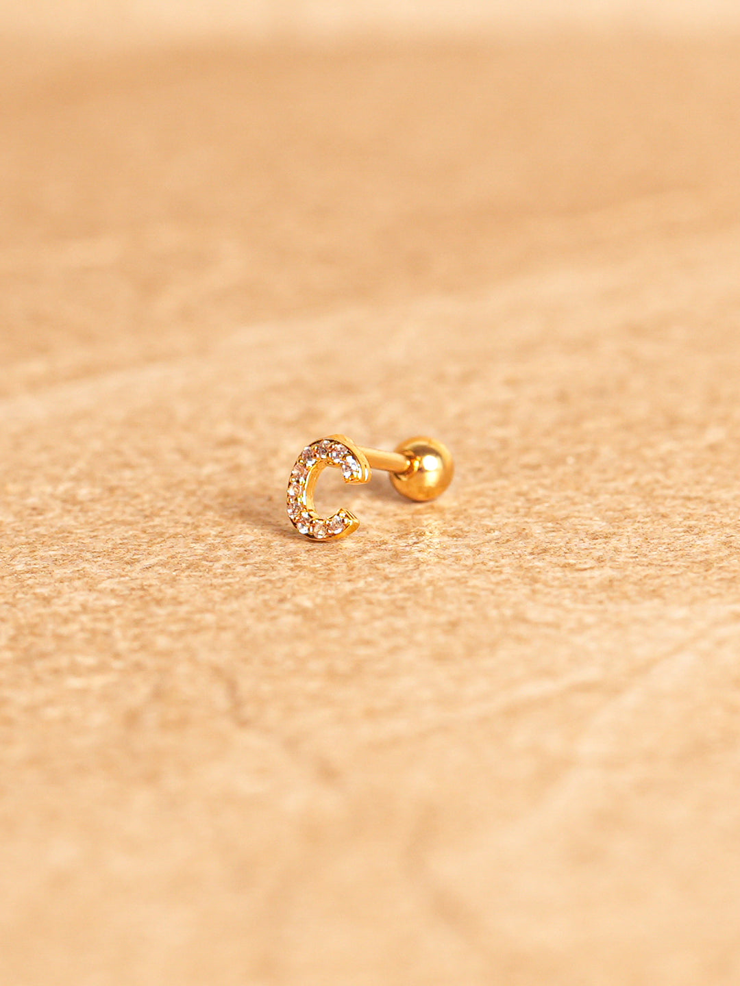 Letter Mini Earring - Gold