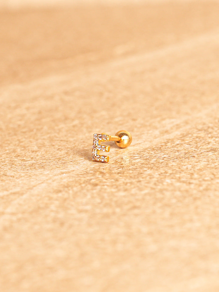 Letter Mini Earring - Gold