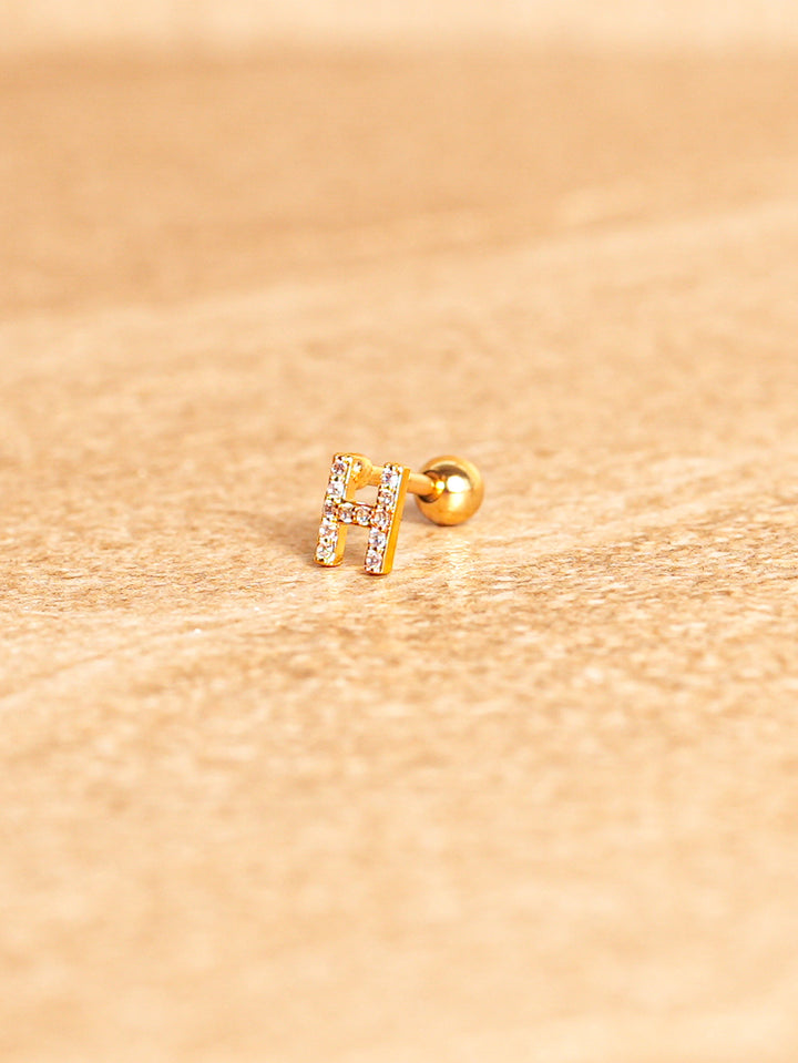 Letter Mini Earring - Gold