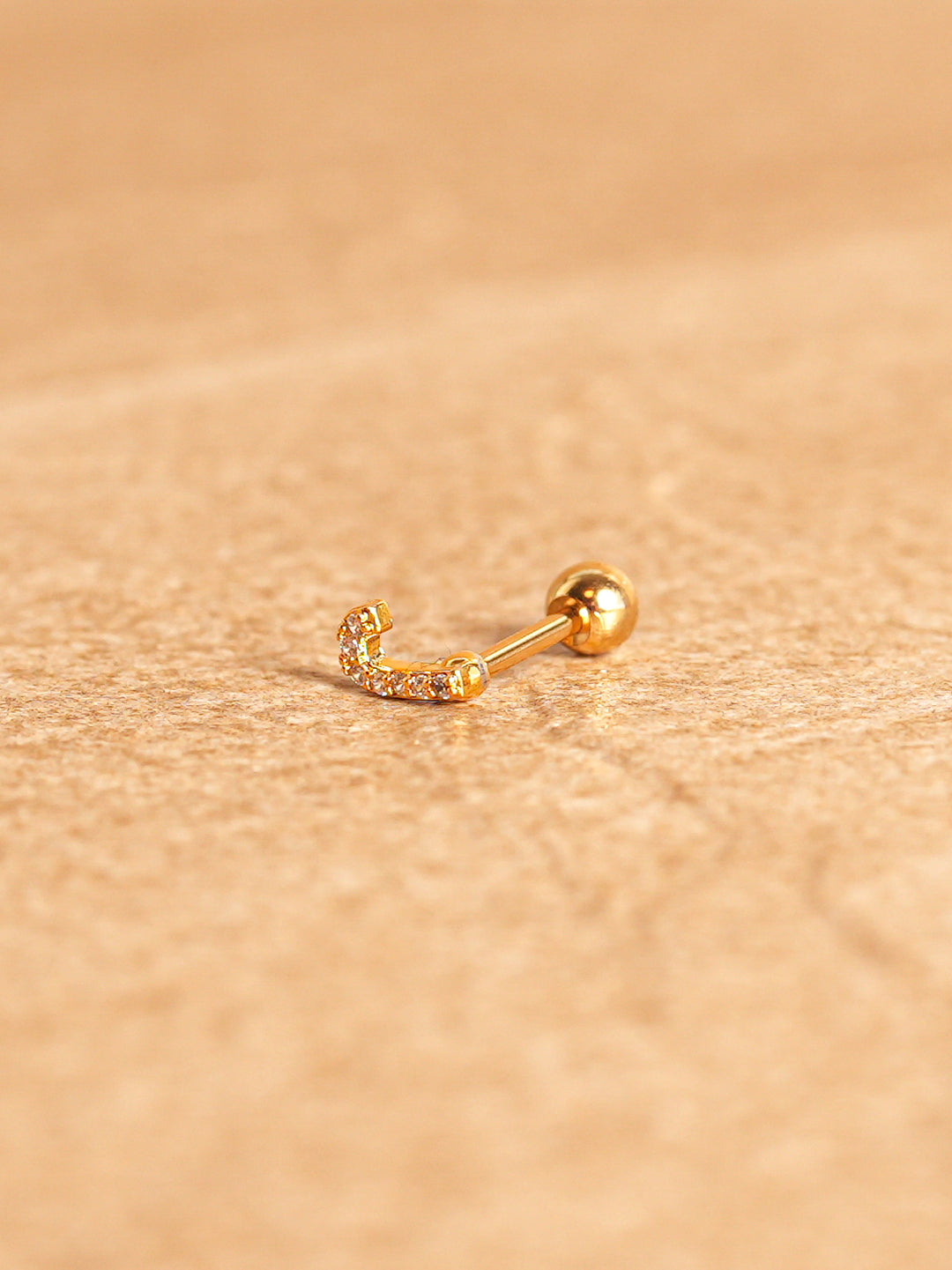 Letter Mini Earring - Gold