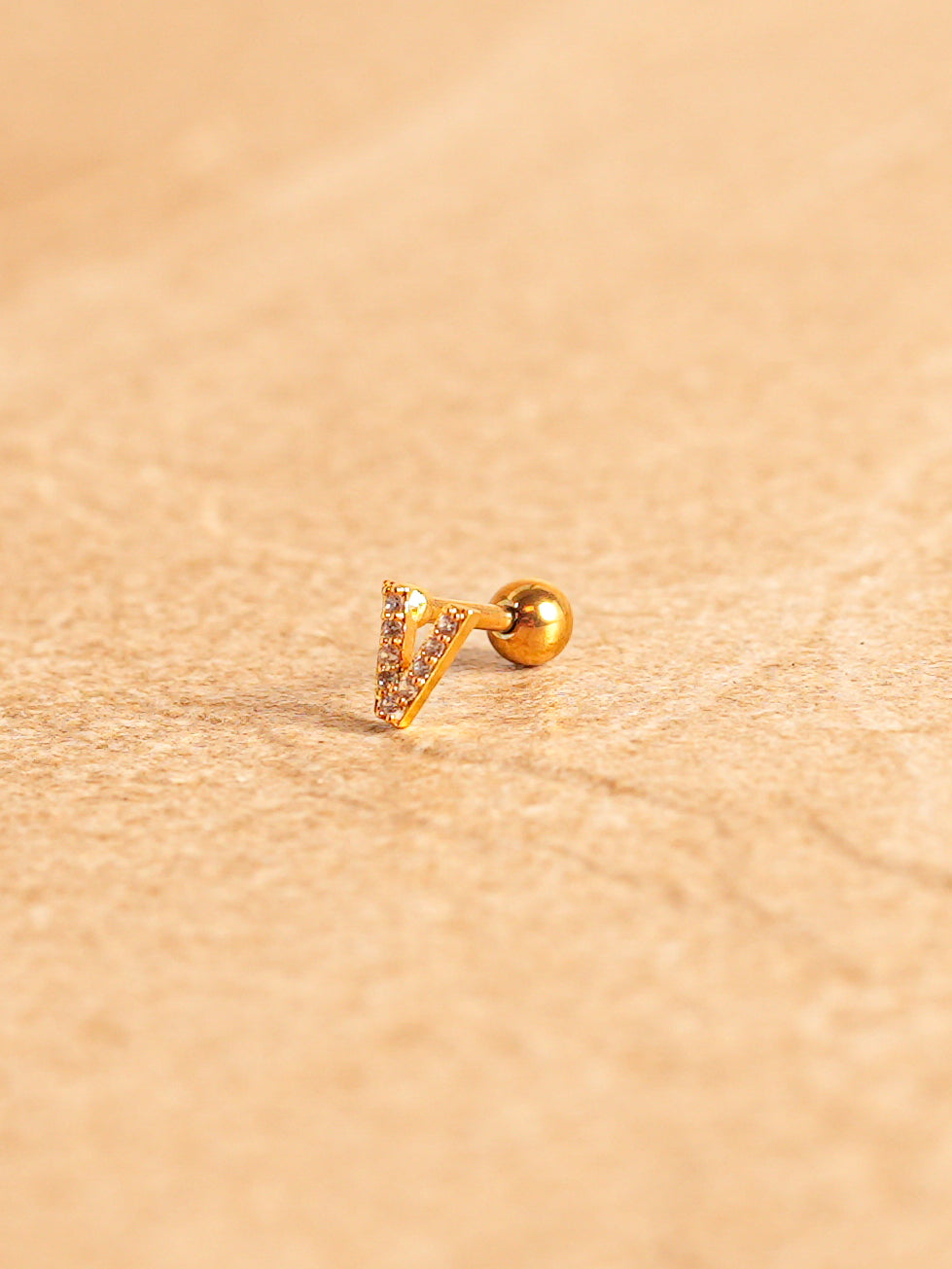 Letter Mini Earring - Gold