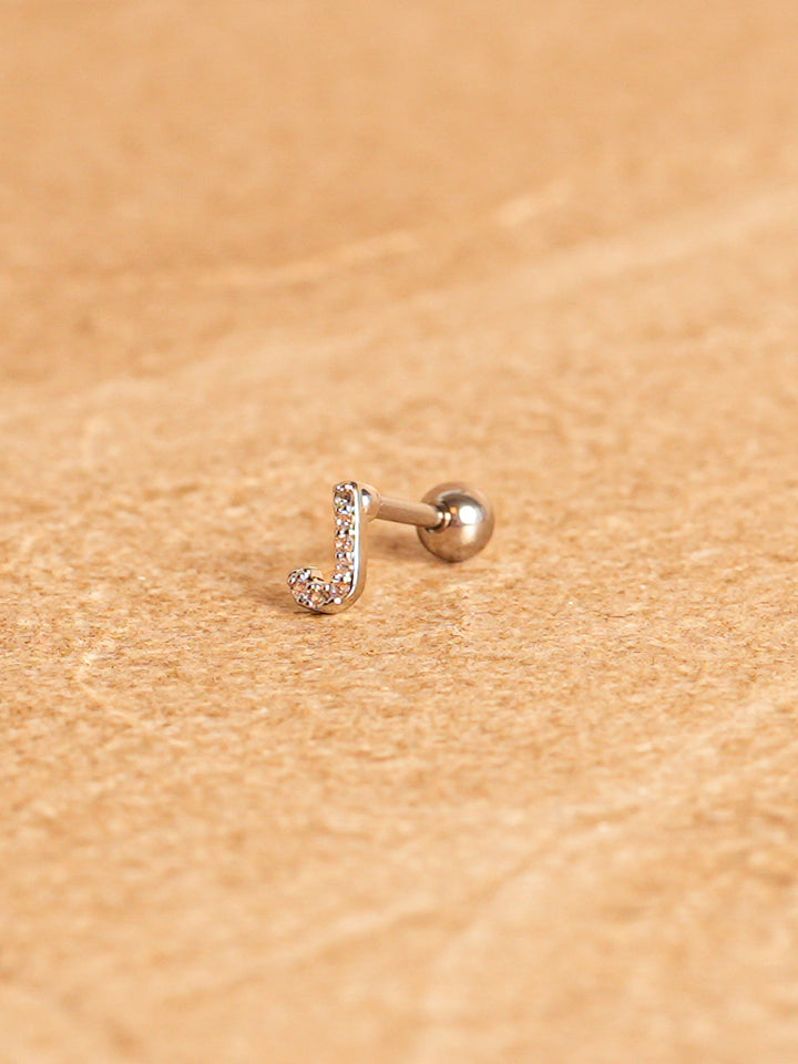 Letter Mini Earring - Silver