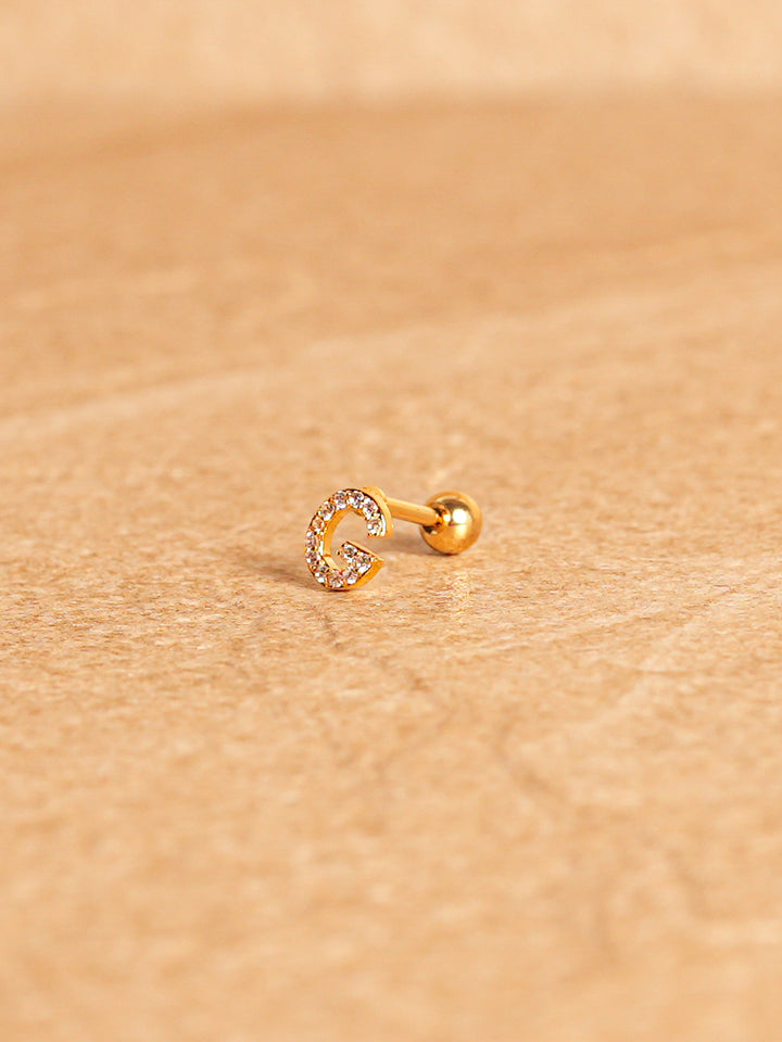 Letter Mini Earring - Gold