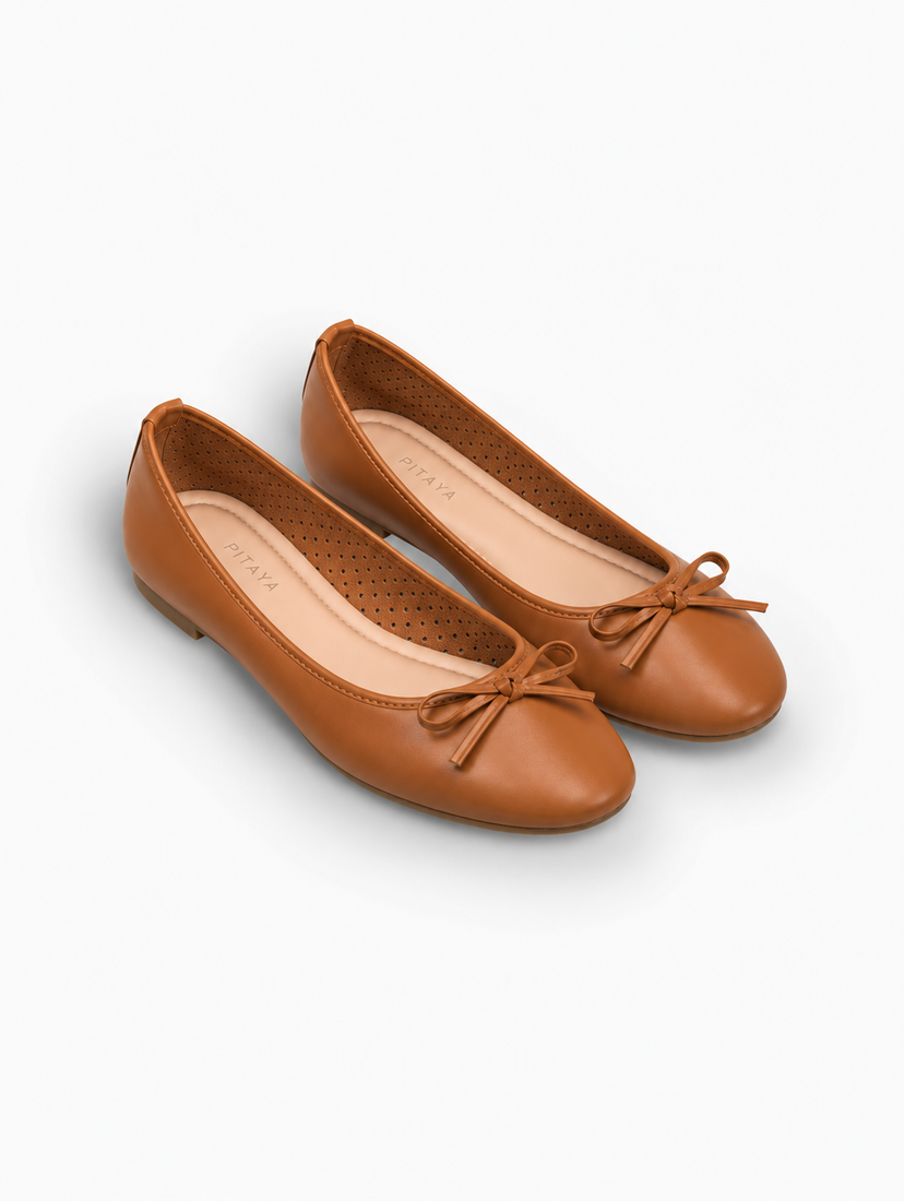 Dora Bow Ballerina - Camel