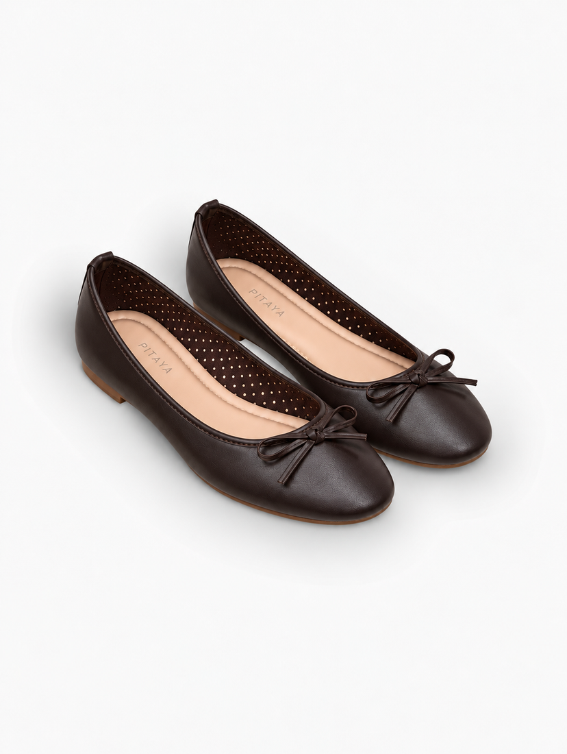 Dora Bow Ballerina - Dark Brown