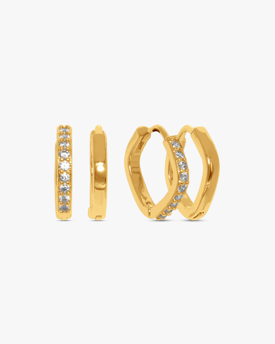 Amelia Square Earring 2-pack - Gold Plated