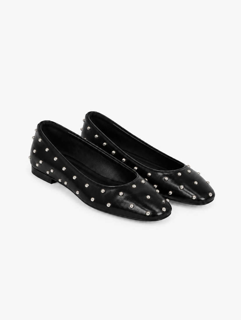 Emma Stud Ballerina - Black