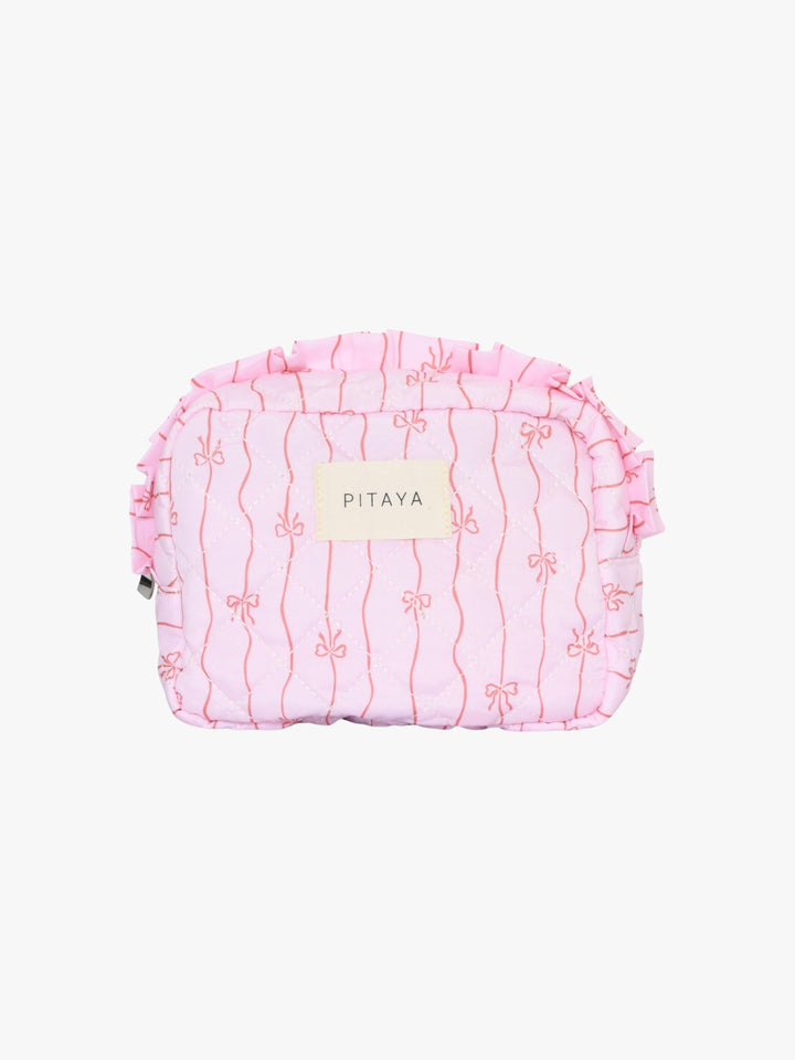 Frill Makeup Bag Medium - Pink/Red Bows